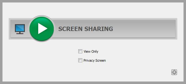Control the Remote Endpoint with Screen Sharing From the session window, click the Screen Sharing button to request control of the remote computer if screen sharing does not automatically start.