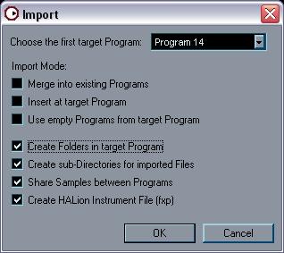 Import You select what to import using the Browser. This can be anything from a single sample to a complete partition containing any number of volumes.