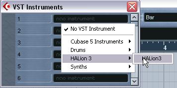 Setting up as a VST Instrument in Cubase The information in this section refers to using within Cubase SX.