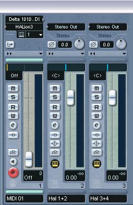 The audio signals that are created by a VST Instrument are automatically routed to the Mixer.