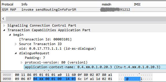 SMS Home Routing bypass with malformed Application Context 1.