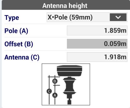 From total station survey mode you pass to GPS survey mode. The pole height is automatic adapted.