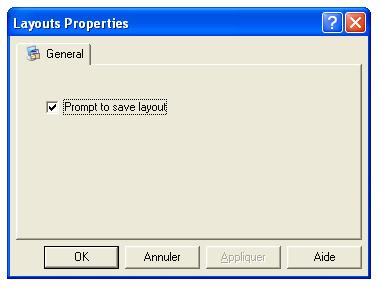 2. Select Prompt to save layout. When you exit the application you are prompted to save the current layout. This change can be implemented online.