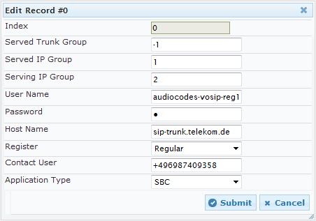 Microsoft Skype for Business & DTAG SIP Trunk 4.13 Step 13: Configure Registration Accounts This step describes how to configure SIP registration accounts.