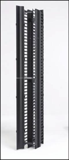 configurations High-density vertical manager half door allows easy cable access and hinging of the doors to both right and left side Horizontal cable managers with bend radius control and