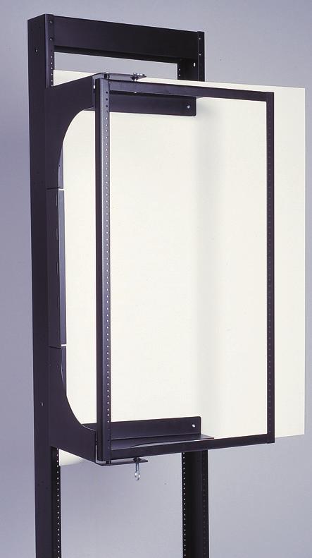 XWR-1219 Wall Mount in Hinged Style (shown in closed position with equipment mounted) XWR-3619-18 Swing-Out Style Wall Mount Ø4.