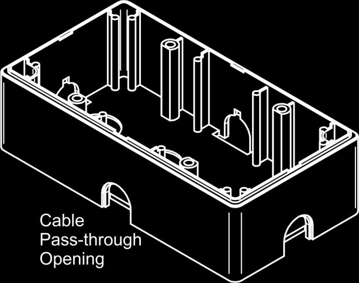 i Pass the appropriate cables through any of the four housing cable pass-through openings on the sides of the box (see Figure 3).