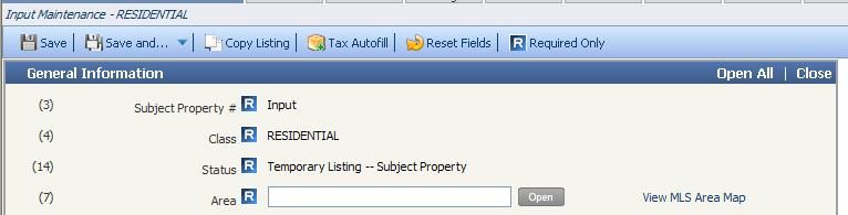 Step 3. Adding a Subject Property Continued. 2. When the listing input screen appears, click on Tax Autofill. 3. Choose the appropriate county Tax DB by using the Select a Tax DB drop down menu.