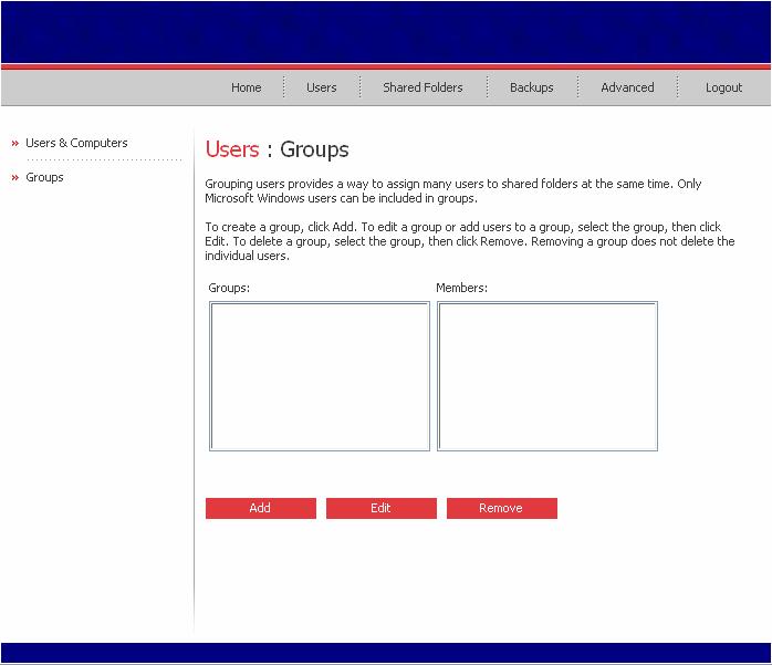 Groups Placing users into groups makes it easier to give several users access to the same