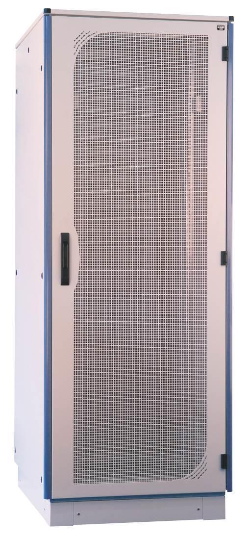 Rack: Central Distributor IP 20: dismountable steel profile cabinet rack two lateral sash doors with quick lock mechanism front and rear perforated sheet metal door with three-point lock mechanism