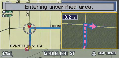 You are about to enter an unverified area (see Unverified Area Routing on  Your route