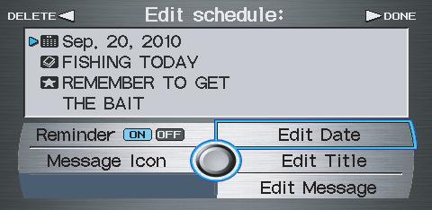 Information Features You can scroll through the calendar day by day by rotating the Interface Dial knob, or select the day by voice.
