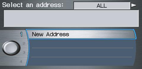System Setup Entering an Address After you select Address Book, your Address Book list appears: Edit Name You may use the Name field to give the entry a name or title that you will recognize later,