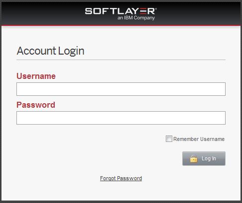 Once you have the signup form completed Softlayer will email you a confirmation along with a username and temporary password.
