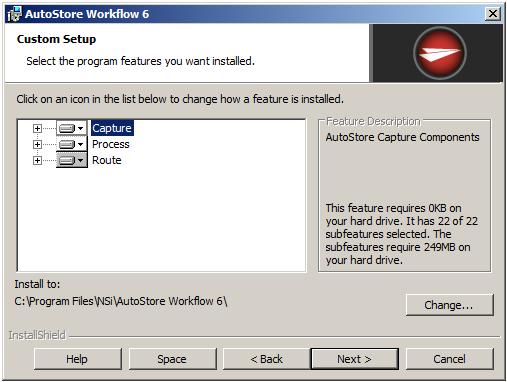 11. By default, all capture and process components are pre-selected for installation.