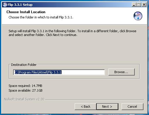 3. Choose the Install Location of Flip 3.3.1, and click Next >.