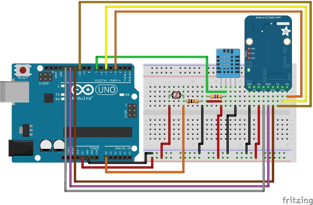 1.2 Connecting Sensors to Arduino The hardware connections for this project are actually quite simple: we have to connect the DHT11 sensor, the part responsible for the light level measurement with