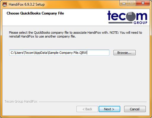 EXTRACTING FILES 3 Choose the installation folder for HandiFox and click Install.