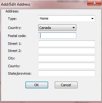 The Address Enter the postal code. This auto-populates the City and Province.