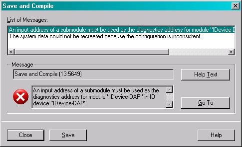 Saving and compiling the project If the old I-Device had only input or only output submodules, then a compilation error would be output after the upgrade (see Fig.