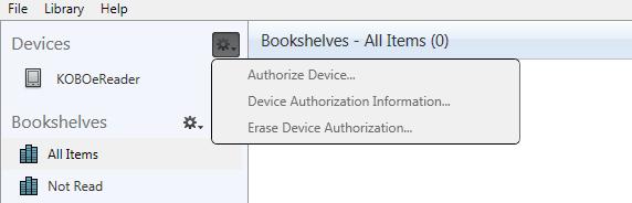 A window will open displaying your Adobe ID. Click on Authorize Device to copy this authorization to your ereader.