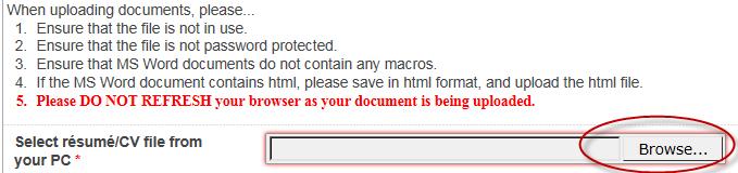 Select Browse and navigate to your document Once you have chosen your file, select Continue You will then receive a