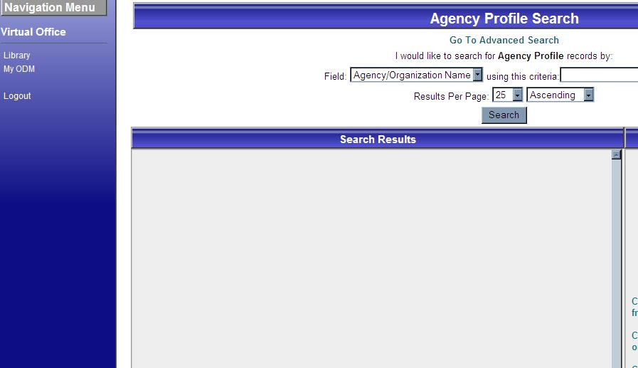 Accessing Agency Folder Returning Agencies To find