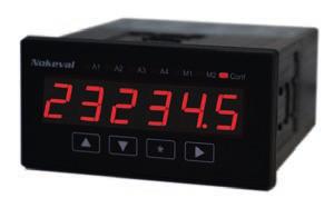 PANEL METERS PME600, PME610 dimensions 96 X 48 X 70 mm digit size 14.5 mm number of digits 4 digits display color Red LED inputs Thermocouple K: -150...+1200 C RTD: Pt100, -200.