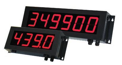 FIELD DISPLAYS FD100 case name FD100 dimensions 4 digits: 477 X 191 X 100 mm 6 digits: 659 X 191 X 100 mm digit size 100 mm number of digits 4/6 digits display color Red LED number of inputs/outputs