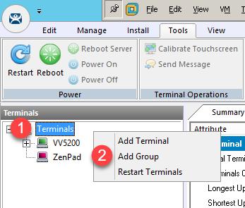 Terminal Groups Terminal Groups provide 2 key capabilities: (1) terminal organization and (2) settings inheritance.