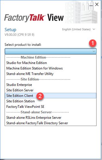 Click Next> to launch the FactoryTalk View Site Edition installation program. 7.