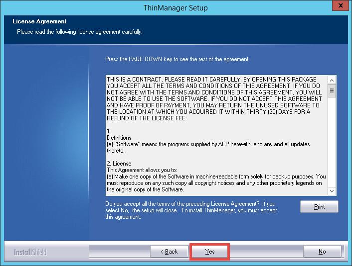 11. Click the Next button on the License Agreement page of the installation wizard. 12.