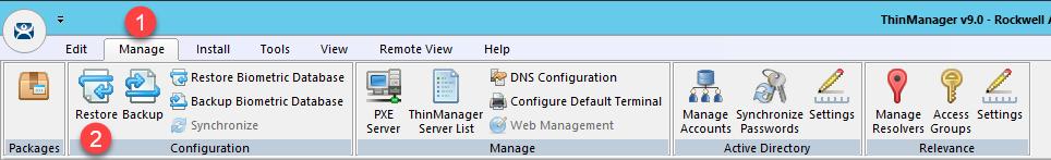 Restore ThinManager Configuration Within ThinManager, it is very easy to backup and restore your configuration.