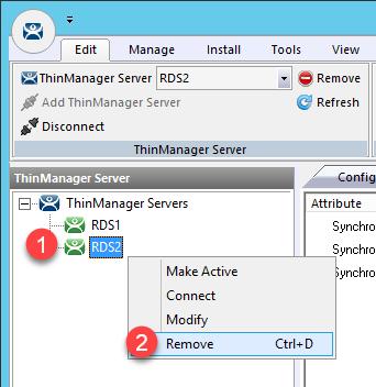 5. Since RDS1 and RDS2 are synchronization partners, managing RDS2 from RDS1 isn t all that useful (since their configurations
