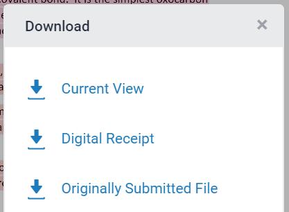 The Submission Receipt looks a lot like the document overview, that you saw earlier in the process, but now include a Submission Date and an Assignment ID.
