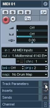 Transposing the MIDI track Let s try transposing the MIDI track, using the Track Parameters tab in the Inspector: 1.