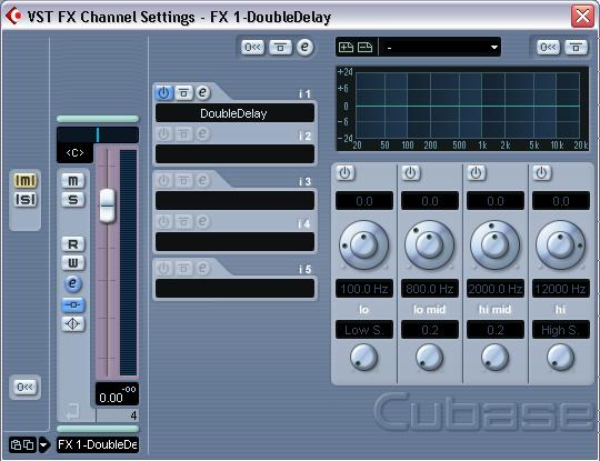 6. Click the e button for the FX channel strip. The Channel Settings window appears.