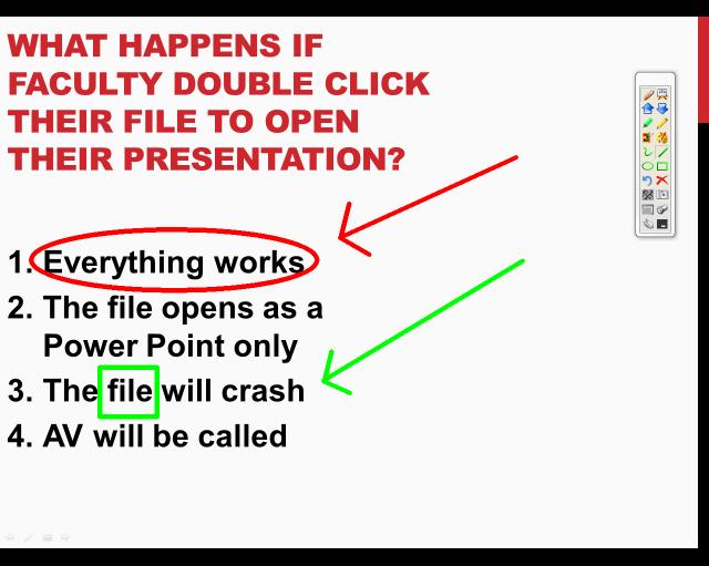 USING THE BRIGHTLINK INTERACTIVE PROJECTOR-DH Annotating in PowerPoint and Saving the Images PowerPoint presentations can also be annotated.