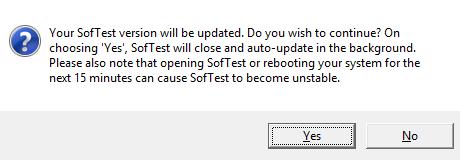 Update SofTest Version 1. Start your copy of SofTest and remain at the home screen. 2. For Windows users, press the CTRL button and the letters A and U simultaneously (CTRL+A+U).