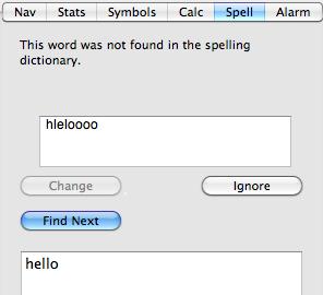 3. You can toggle through the collected spelling errors by clicking Find Next again and decide whether to ignore or change to a spelling that is recommended by the software.