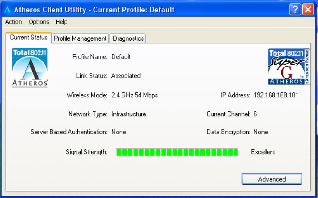 Chapter 2 Driver & Utility Installation To use the Atheros Client Utility, go to the Start Menu followed by Programs. Then select Atheros.