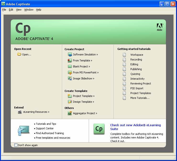 Insert and open the Captivate Me CD Drag a copy of the CaptivateMe folder to the desktop Importing a presentation 1.