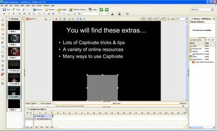Choose Flash Video from the Insert menu 21. Navigate to the Images folder in the CaptivateMe workshop folder 22.