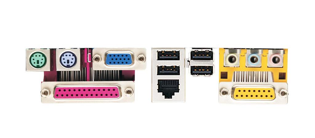 .4 ASRock I/O TM 2 3 0 9 8 7 6 5 4 Parallel port 2 RJ-45 port 3 Game port 4 Microphone (Pink) 5 Line In