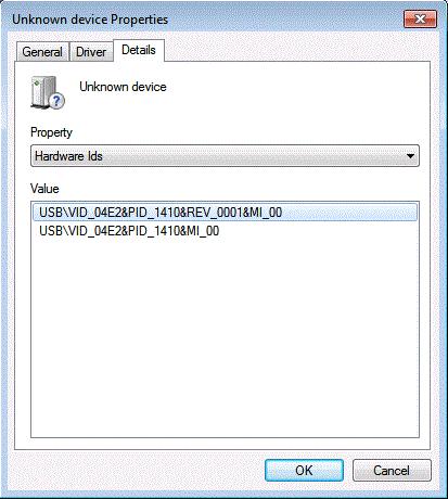e. Select the Details Tab and check that the Device vendor