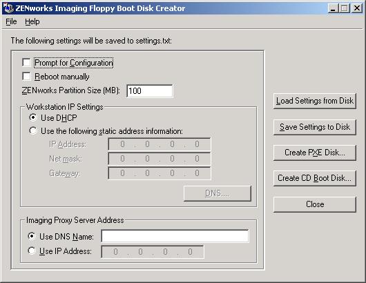 3 Click Load Settings from Disk. This allows you to browse for the settings.txt file. Then, it populates the fields in this dialog from information in the settings.