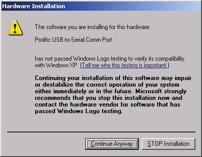 If the Logo Testing compatibility prompt appears, ignore it by clicking on Continue Anyway.