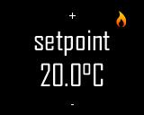4.5.2 Temperature setpoint page When the up or down button is pressed, the setpoint increases/decreases in steps of 0.5 C (1 F) or to the nearest 0.5 C (1 F) step in case it is send external.
