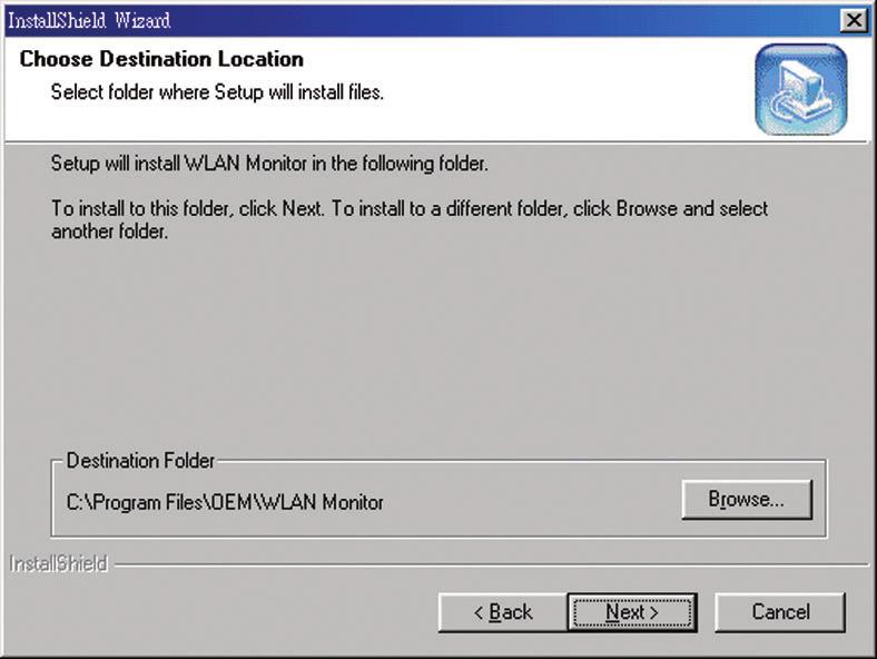 The screen in Fig 3-6 will appear next, requesting the folder into which the Configuration Utility will be installed.