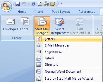 Microsoft Word Mail Merge 1. Open the mail merge document. 2.